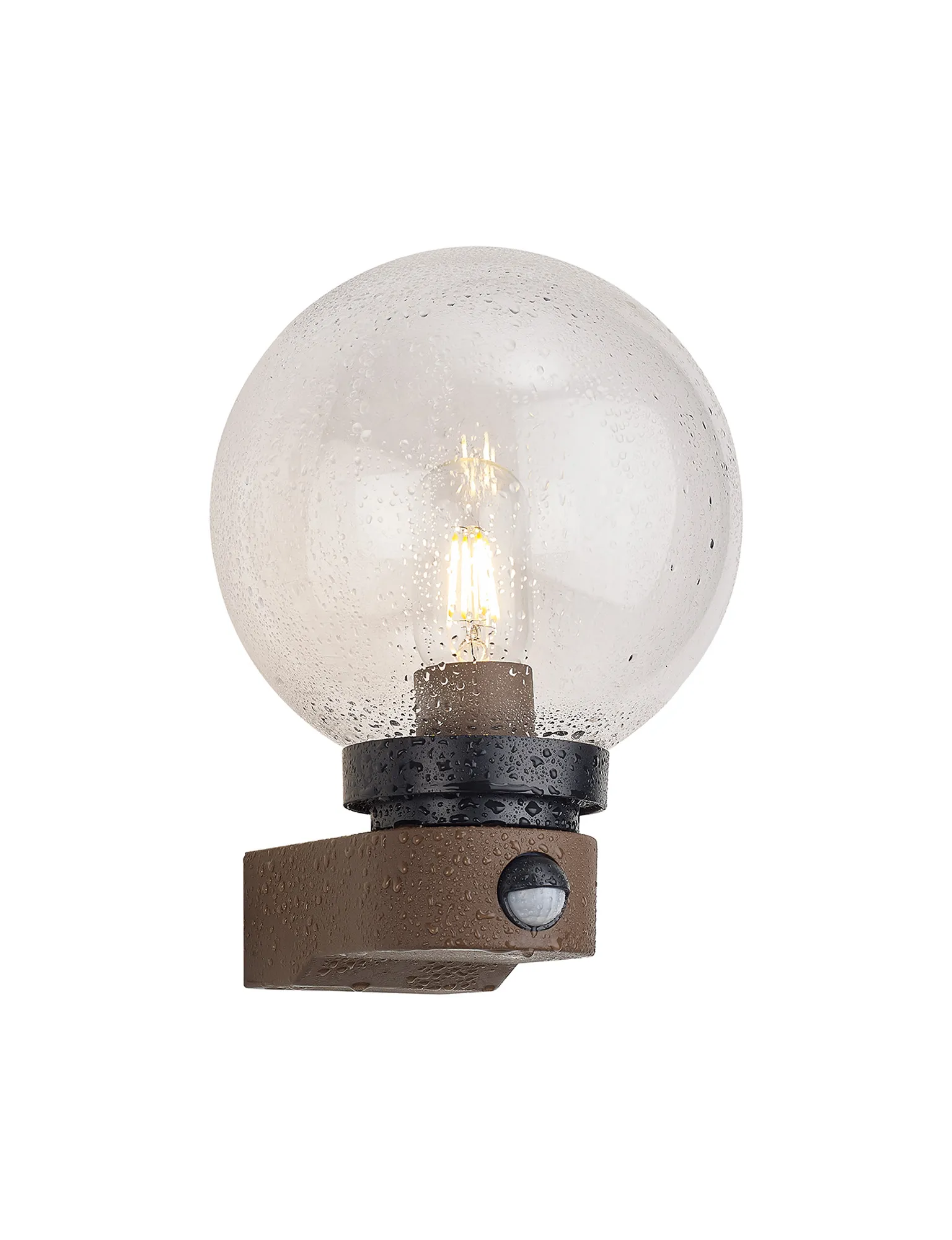 Milo Globe Wall Lamp PIR IP54 Dark Brown D0877  Deco Milo